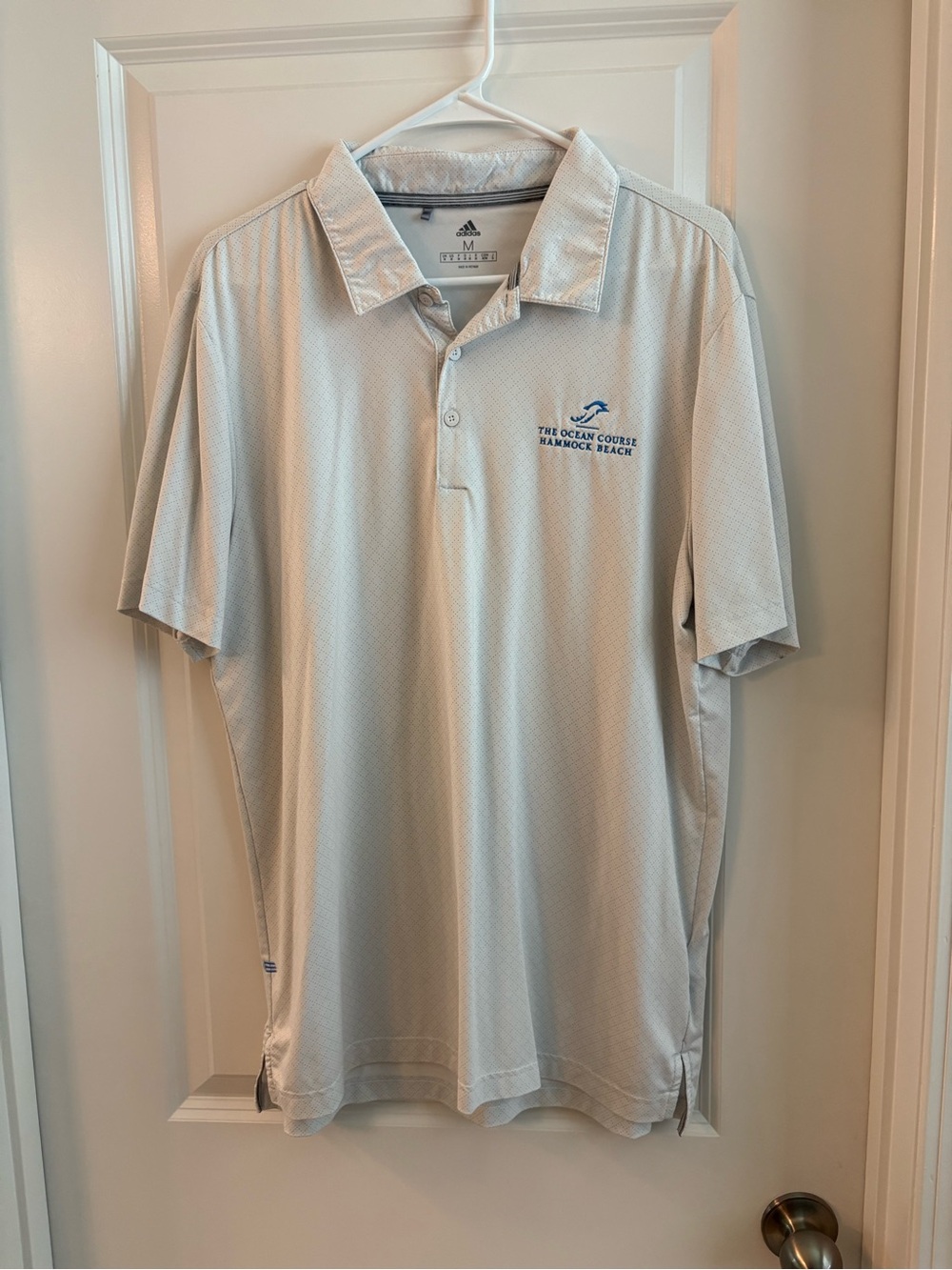 adidas Light Blue Performance Polo with Navy Logo